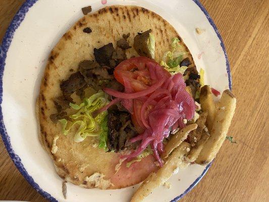 Greek style fries and gyro