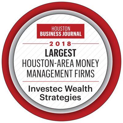 Investec was selected as one of the Largest Money Management Firms in Houston in the March 2018 edition of the Houston Business Journal.