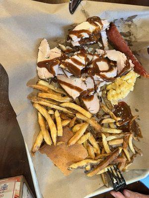 Smoked turkey with fries