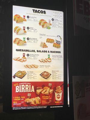 12/7/23 (thu): Drive-Thru Menu Board