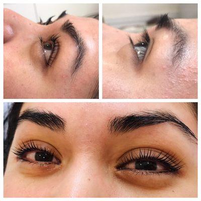 Lash lift adds length and volume NATURALLY! It is low maintenance and lasts for TWO months!