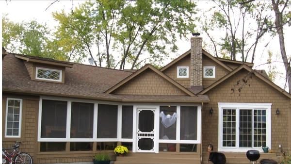 We added a screened porch and new roof.