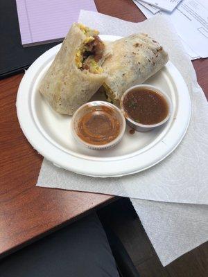 Bacon breakfast burrito