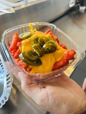 the "Flaming Hot Basket" lots of cheese and jalapeños!