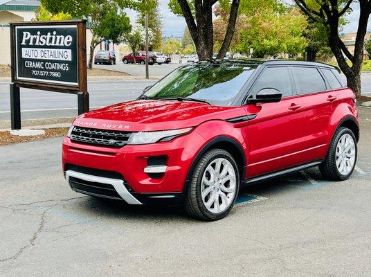 Polished and Ceramic Coated this Red Range Rover.