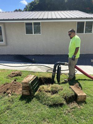 Emergency call to pump out a cesspool in Waikoloa. The crew was able to complete service, so homeowner could use their toilets and showers.