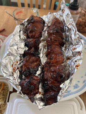 Pork BBQ on a stick