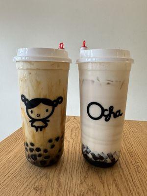 Brown Sugar Oatmilk & Green Milk Tea @dangit.all