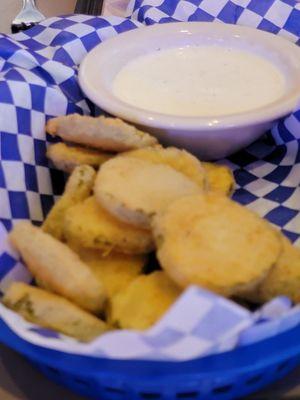 Fried pickles. Definitely pulled out of the freezer and deep fried...can get better at Sonic.