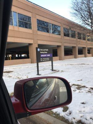 Entrance to parking ramp