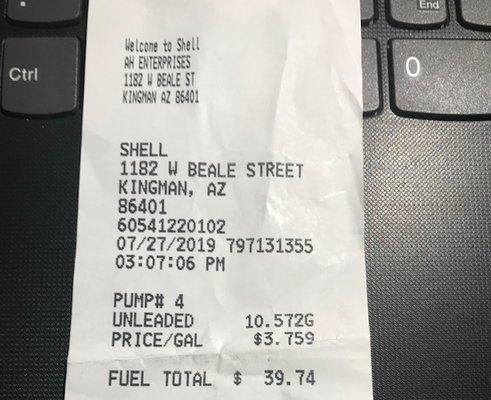 $3.75/gallon.  Just silly.