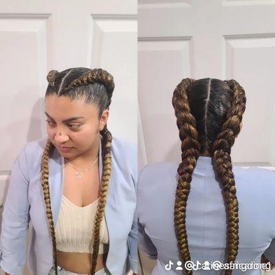 Two Ghana braid