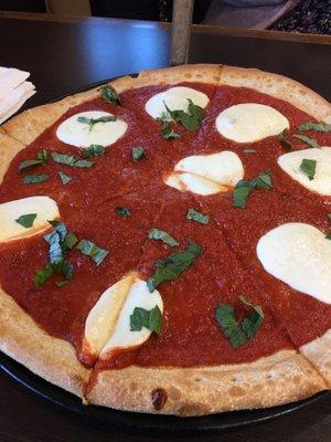 Skimpy cheese margarita pizza.