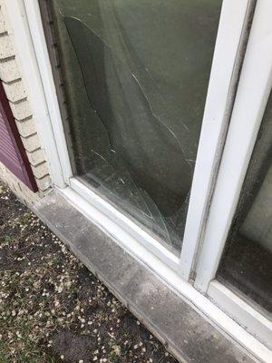 Bedroom window broken from outside 2 times went all of winter without repair.