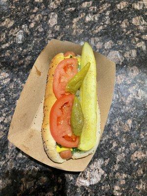 Chicago style hot dog