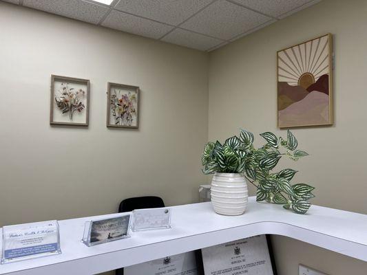 Front desk at A Plus Acupuncture & Massage Therapy located at 1300 Union Tpke #103A, in 
North New Hyde Park, NY.