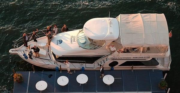 Aerial shot taken of the Grand Mariner at the Edgewater pier (from a few years ago).