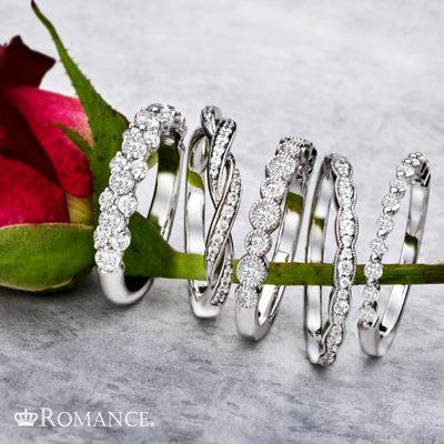 We have an amazing collection of Romance diamond bands available in all styles.