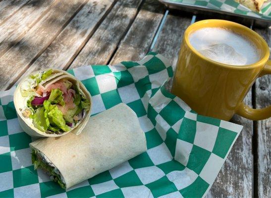 Salmon wrap and London fog