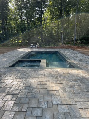 Pool patio with bluestone coping