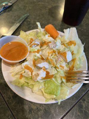 Salad with ranch but the yummy Dorothy Lynch Dressing on the side!  It's sweet and spicy!