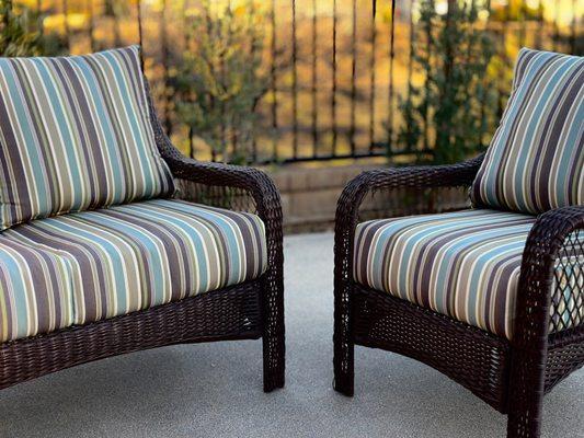 Loveseat and chair sunbrella replacement cushions