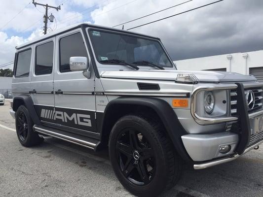 G55 AMG high gloss wheel paint job.