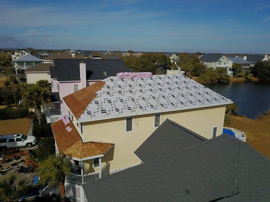 During roof installation