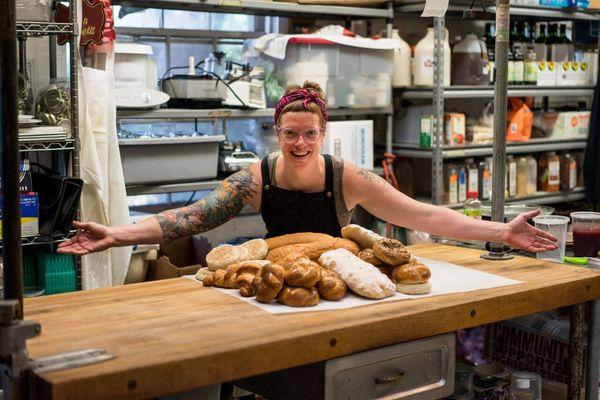 Artisan breads and baked treats from local bakers, like I Knead That in Austin, TX.