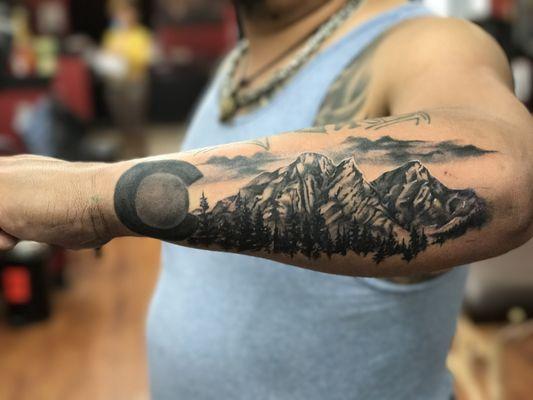 Rocky Mountains done while in Denver CO by artist: Danny K