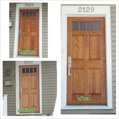 Exterior Front Door Refinishing in West Lakeview Area - Chicago,IL