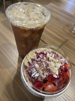 Cold brew and açaí bowl