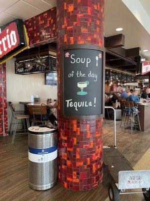 One of the restaurants in the gate terminal after getting through security. Yum!