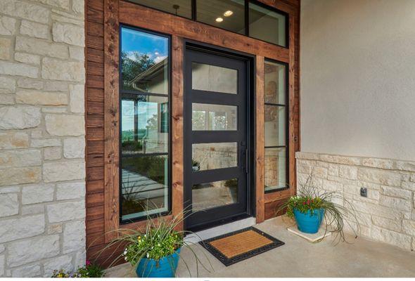 Modern 4-lite Iron Door