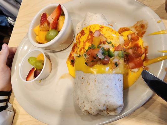 Breakfast Burrito with fruit