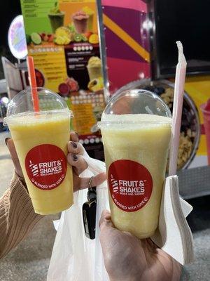 Passion fruit juice and pineapple juice