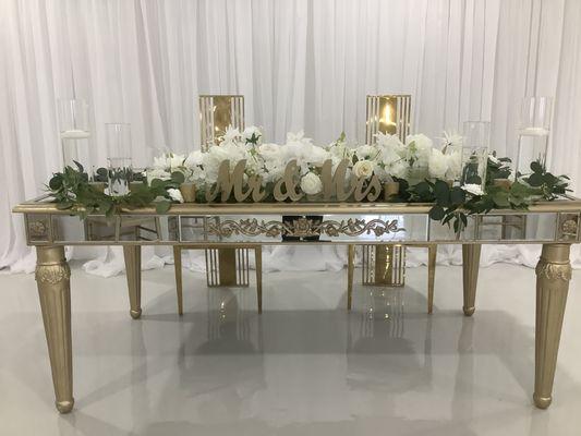 Bride and Groom Head Table