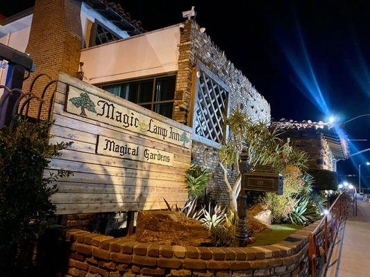 The magical garden behind the restaurant. A relaxed, outdoor area