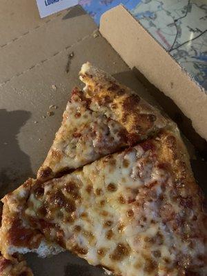 tiny piece of pizza