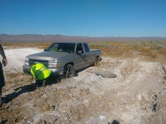 Stuck in the middle of no where on soda lake