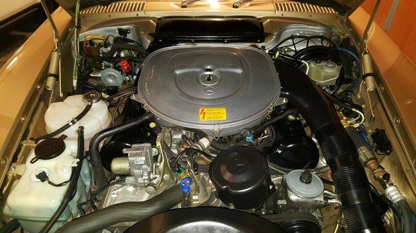 Eddie's touches a Mercedes 560SL engine bay.  Good things happen!