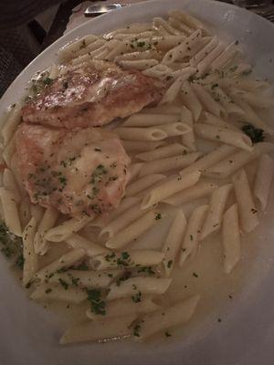 Chicken Francese over pasta