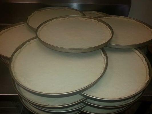 Every pizza starts with our fresh dough made daily!