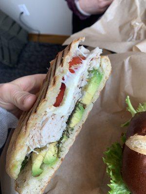 Turkey avocado panini