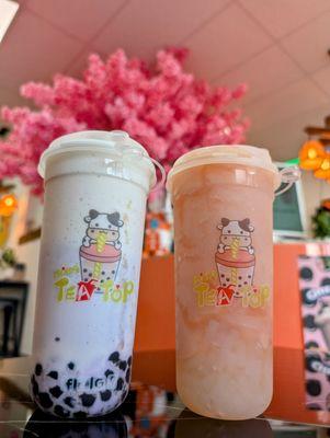 Taro Hoakkaido Milk Tea Slush & Guava Fruit Tea Slush