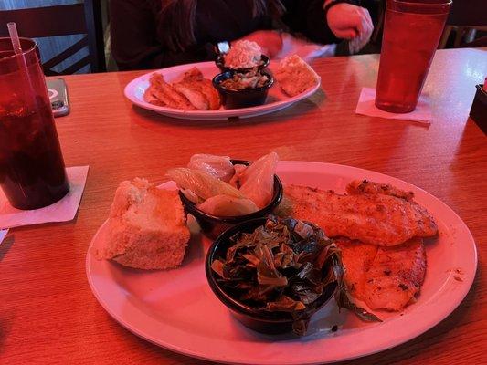 Blackened Catfish Dinner