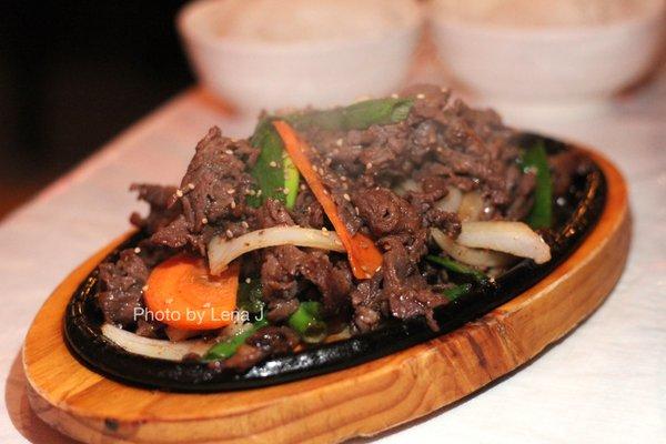 M2. (Bulgogi) Grilled Beef ($23.99) - Grilled sliced beef marinated with sweet soy sauce