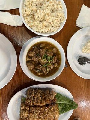 Pork Adobo and Lechon Kawali