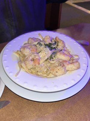 Scampi Alfredo with ALL the shrimp