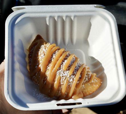 Deep Fried Apple Pie with Salted Caramel Drizzle